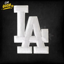 Los Angeles Dodgers L.A Letters White Jersey Patch Iron/Sew on Embroidey Patch4"