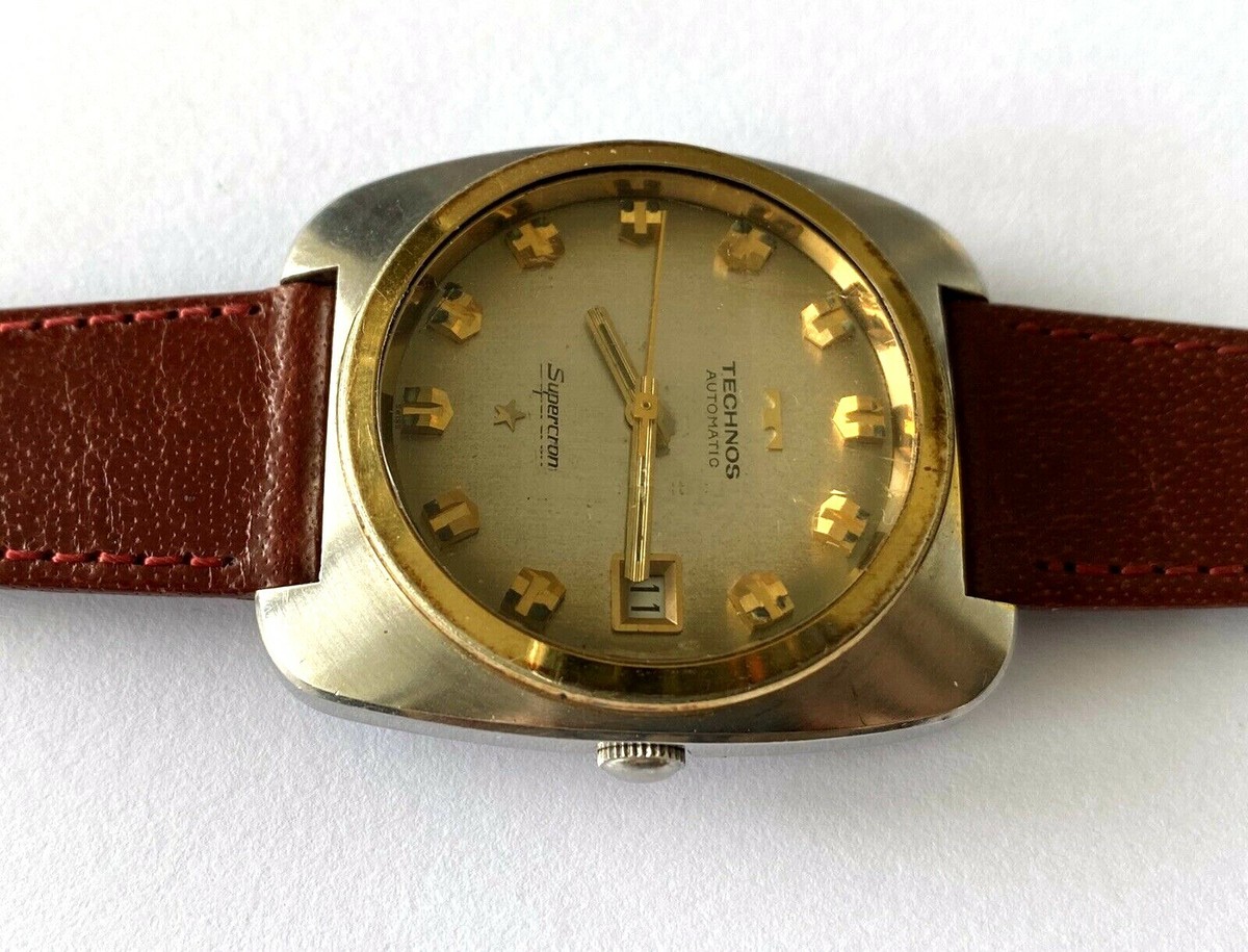 TECHNOS テクノス Supercron 1163 Vintage Technos Supercron Automatic Swiss Made Men's Watch