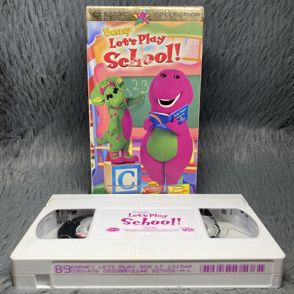 Barney's Let's Play School! VHS Video Tape Classic ABC's 123's