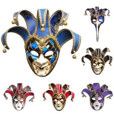 Venetian Masquerade Masks Full Face Jester Joker Cosplay Wall Halloween Mask