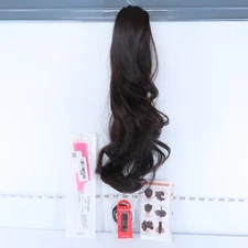 (BUNDLE) WAVY CLAW CLIP PONYTAIL EXTENSION & 2PK PINK RAT TAIL TEASING COMBS