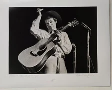 RAMBLIN JACK ELLIOTT 1963  BARRIE WENTZELL SILVER GELATIN PHOTO 43/50 SIGNED