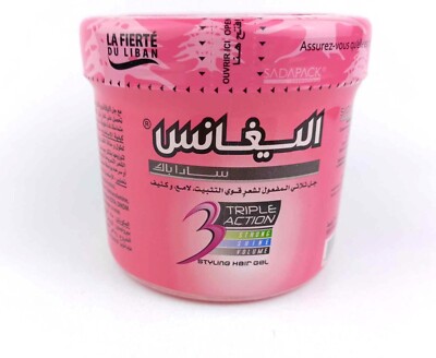 ELEGANCE Triple Action STYLING Hair GEL PINK GEL 500 ML جل زهري اليغانس