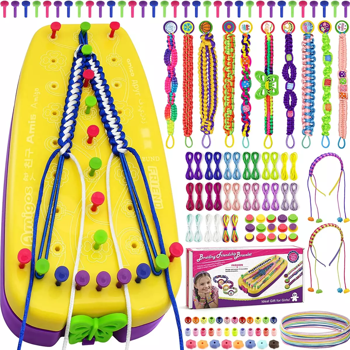 144 Pcs Bracelet Making Kit for Girls Kids Age 6 7 8 9 10 11 12