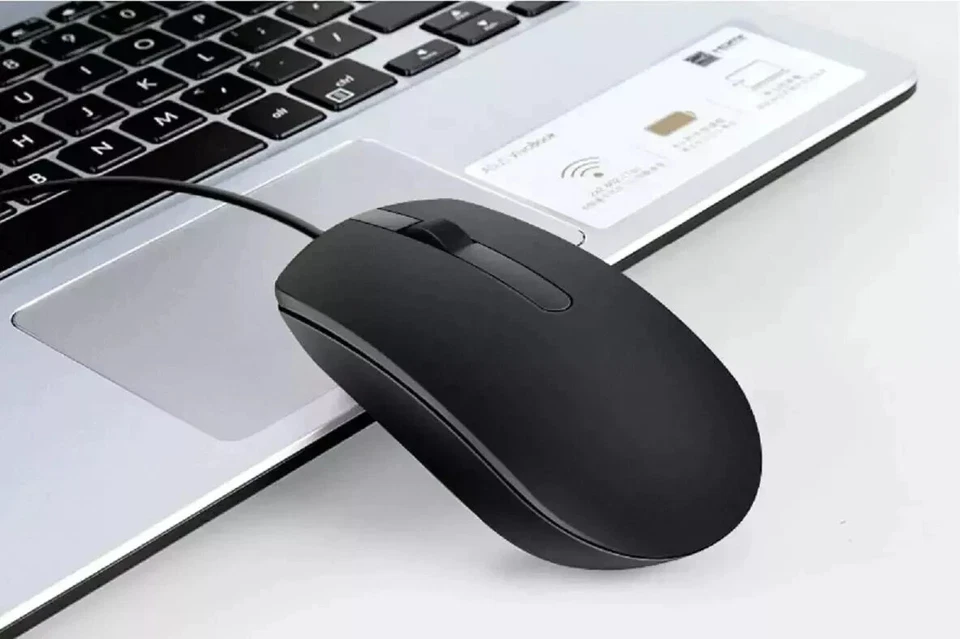 Wired USB Optical Mouse For PC Laptop Computer Scroll Wheel Black Mice UK ✅ - Image 4 of 4