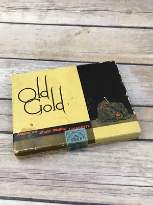 cardboard cigarette case Vintage Old Gold Cardboard Cigarette Box America's Double Mellow Cigarette  EMPTY