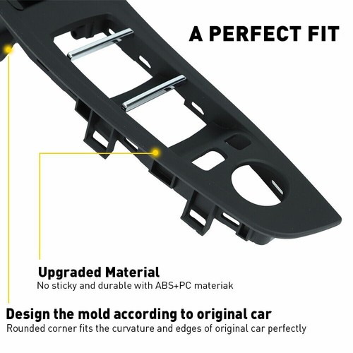 7xInner Door Panel Handle Pull Trim Cover Set for BMW 5 Series Black 51417225873 - Picture 4 of 19
