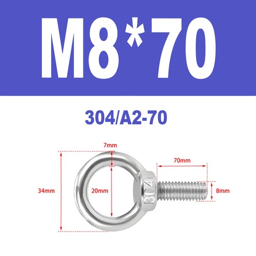 Ringschrauben Edelstahl V2A A2 Ösenschrauben M3-M18 Augbolzen Augenschrauben - Bild 66 von 122