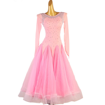 NEW Latin Ballroom Dance Dress Modern Salsa Waltz Standard Long Dress#F578 Black