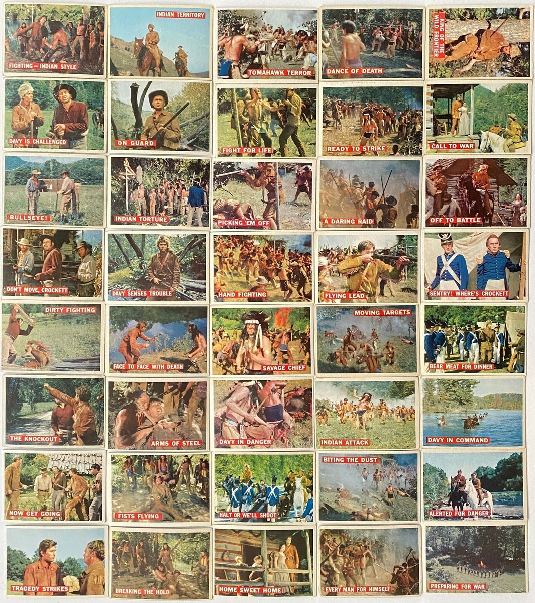 1956 Davy Crockett Series 1 Orange Back Trading Card Set of 80