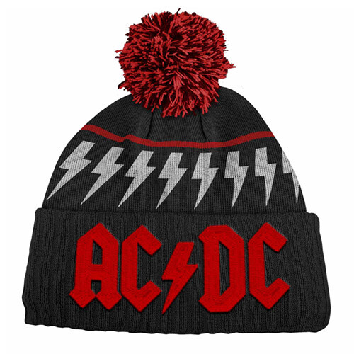 ACDC Knitted Pom Pom Beanie Warm Winter 