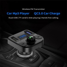 Wireless Bluetooth 5.0 FM Transmitter Handsfree Kit QC3.0 Car Dual USB Charger
