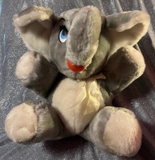 Dakin Vintage 1971 Gray Elephant Plush 14  Stuffed Animal Nature Babies With Tag