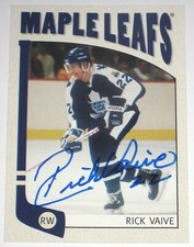 RICK VAIVE SIGNED ITG FRANCHISES TORONTO MAPLE LEAFS CARD AUTOGRAPH AUTO