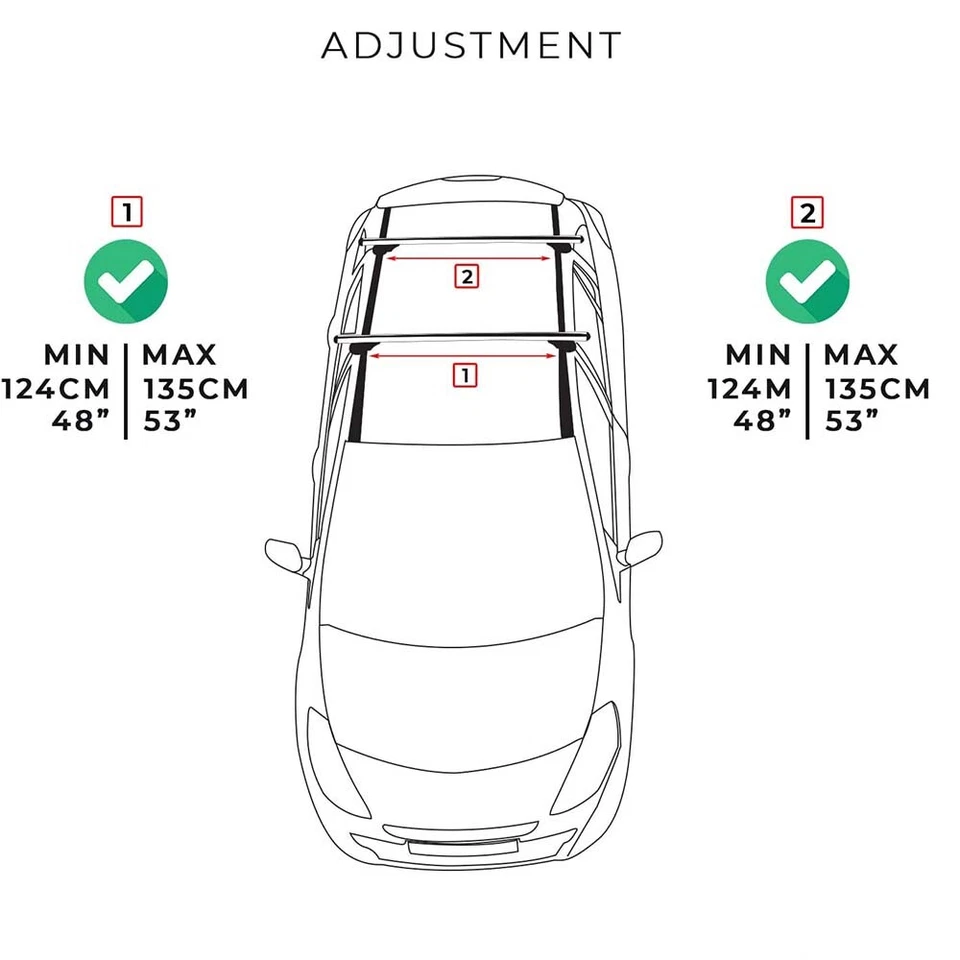 53'' Silver Car Top Cross Bars Roof Rack Cargo Carrier Luggage For Nissan Quest Foto 2 de 4