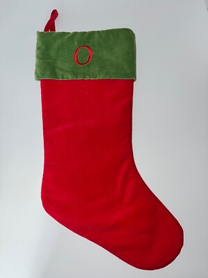 Vintage Target Green Red Velvet Monogrammed O Christmas Stocking Old ...