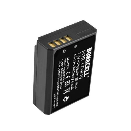 2x batteria 2800MAh per Canon LP-E10 EOS 1100D 1300D 2000D Rebel T3 batteria + caricabatterie - Foto 10 di 12