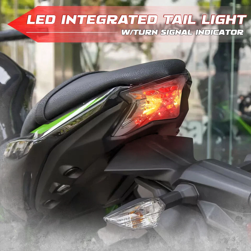 Luz trasera LED integrada señal de giro de freno DRL para Kawasaki Z900 Ninja 650 Z650 Foto 4 de 4