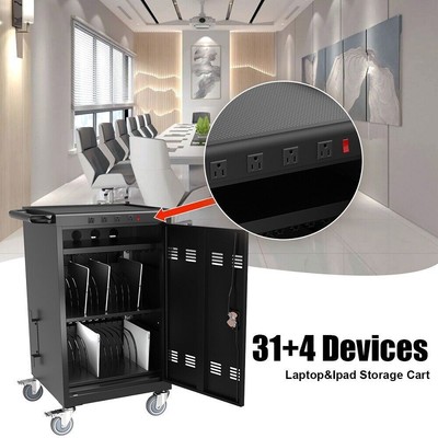 Mobile Charging Cart And Storage Cart For iPads Chromebooks Laptop Computer