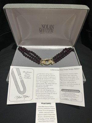 Nolan Miller  Bordeaux Faux Garnet Necklace  with Certificate of Authenticity.