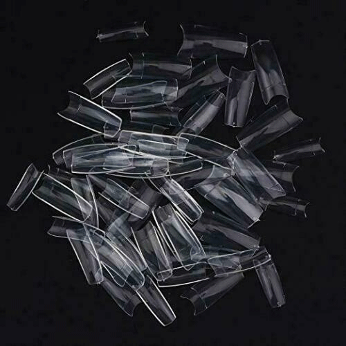 Coffin Fake False Nails Tips Long Square French Natural Transparent 500-1000 Pcs - Picture 11 of 14