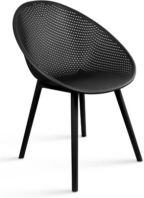 Perforated Egg-Shaped Dining Accent Chairs, Pod Bowl Oval Patio