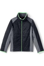 LANDS' END Little Boys L 7 Black Primaloft Hybrid Jacket NWT 80