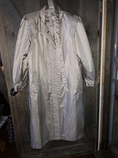 Weather Wise By Micki! Raincoat Size 13/14 Vintage Tan Belted Zipper Lined Puff