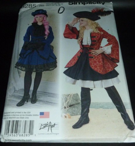 Chaqueta Steampunk Pirata Ren-Faire Top Falda Abustivo Disfraz Costura Patrón 14-22