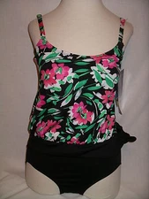 GABAR 2Pc Floral Print Blouson Swimsuit 8 US /10 - NWT $79
