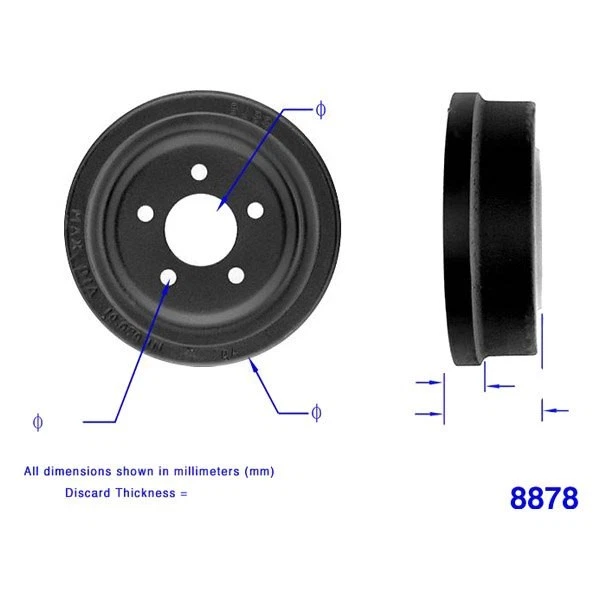 For Dodge Charger 1966-1973 Bendix PDR0182 Global Premium Rear Brake Drum Foto 2 de 2