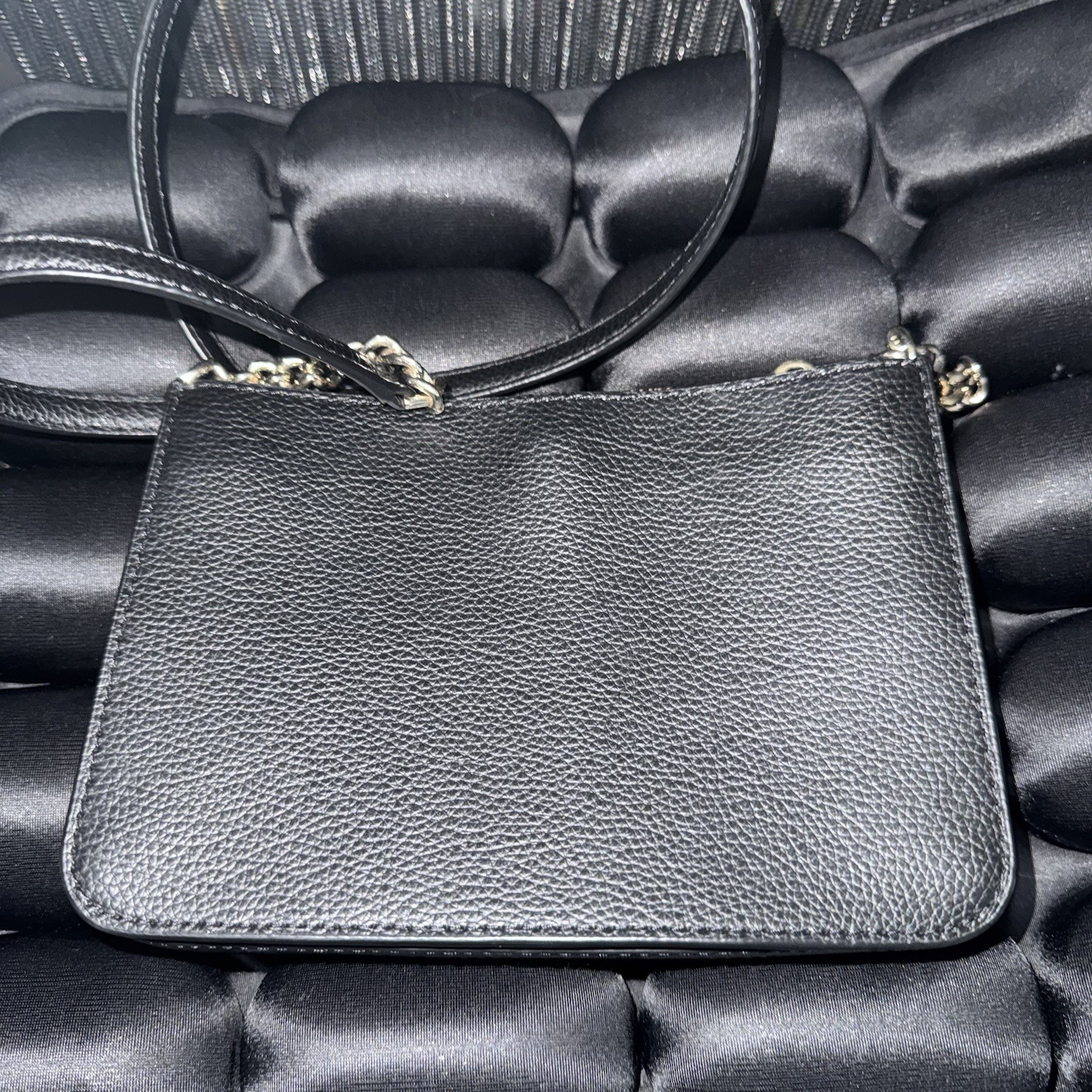 Kate Spade New York Womens Black Pebbled Leather Adjustable Strap Crossbody Bag thumbnail 2