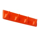 70s 80s DS NOS Vintage wall hooks rail coat hanger orange Space age plastic GDR