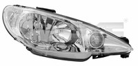 Scheinwerfer Rechts FüR Peugeot 206 H7 H7 Elektrisch TYC Neu