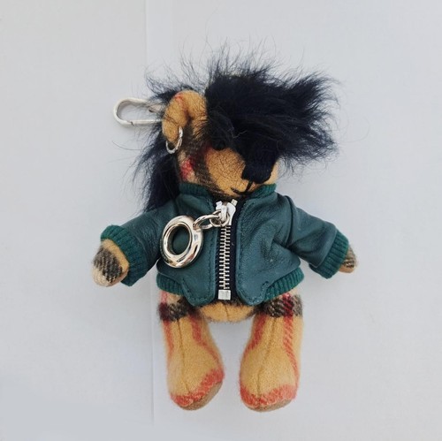 BURBERRY Thomas Bear Biker Jacket Cashmere Bag Charm Punk Mohawk Keychain - 第 3/5 張圖片