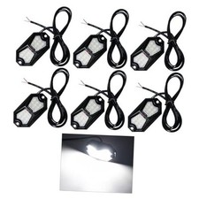 Led Rock Lights 6 Pods 18LEDs 210 Degree Wide Angle IP68 6 Packs White