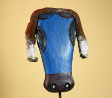 African Tribal Animal Mask Hand Painted Wood Wall Display Art-G5926