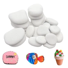 28PCS White Painting Rocks Medium & Small Rocks for Painting ，DIY Rocks Flat ...