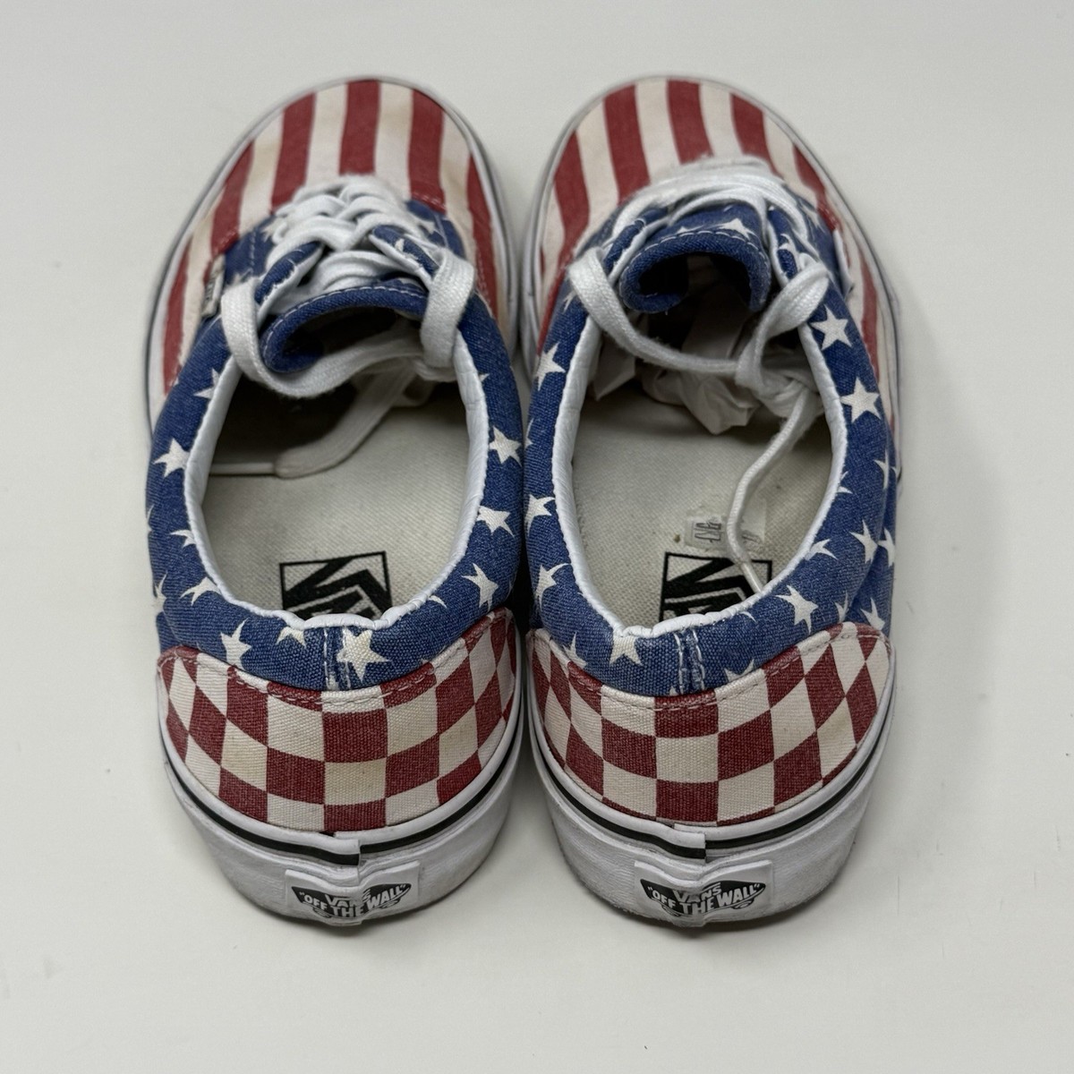Vans Era Van Doren Sneakers Womens 8.5 Red White Blue USA Flag 