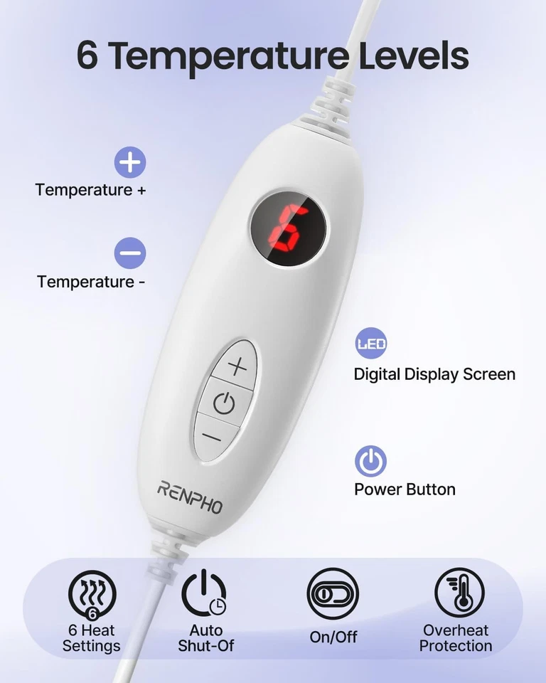 RENPHO Electric Heating Pad Heat Therapy Warmer Mat Neck Shoulder Pain Relief AU - image 4 of 4