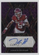 2023 Panini Select Draft Picks Purple Lazer Prizm 71/89 Jadon Haselwood Auto 4r3
