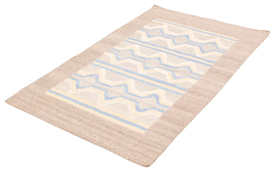 Vintage Geometric Kilim Area Rug 5'0" x 8'0" Traditional Wool Hand Woven Carpet - Image 4 of 4