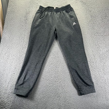 Adidas Sweatpant Mens L Black Polyester Jogger Fleece Lined Activewear Sports