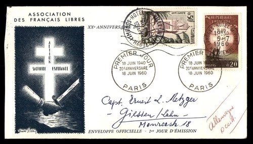 Mayfairstamps France FDC 1960 Cross Hand and Sword First Day Cover aax_14461