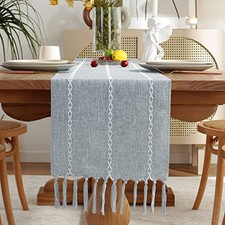 Rustic Linen Table Runner Farmhouse Style Table Runners 72 inches Long