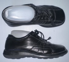 MAISON BRUSCHI Dal 1927 Black Leather Comfort Shoes With Toggle Laces Woman s 6