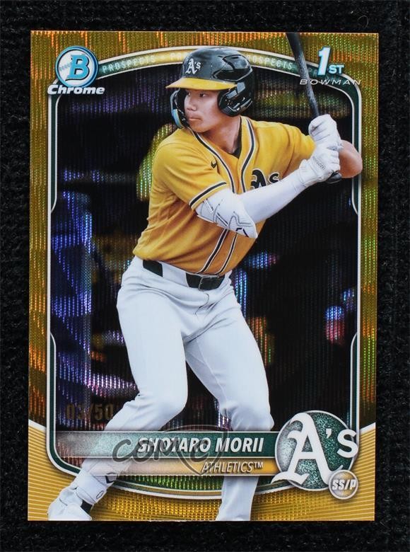 2025 Bowman Chrome Prospects Gold Wave Refractor /50 Shotaro Morii #BCP-170