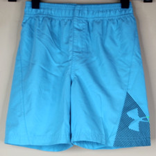 Under Armour Boys Swim Shorts Trunks Lined Blue Size 5