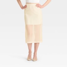 Women Sheer Midi A-Line Skirt - A New Day
