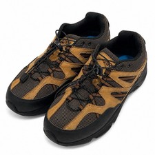 Apex Men's Wide Brown Leather Mesh Walking Shoes Quick Lace Orthopedic Sz 10